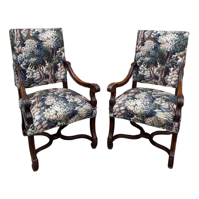 Newly Upholstered French Armchairs For Sale