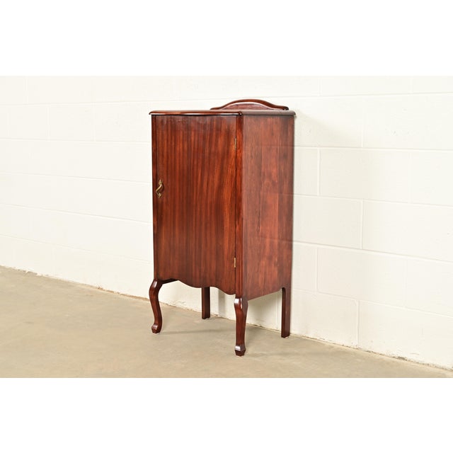 Victorian Antique Victorian Carved Mahogany Music Cabinet or Bar Cabinet, Circa 1900 For Sale - Image 3 of 14
