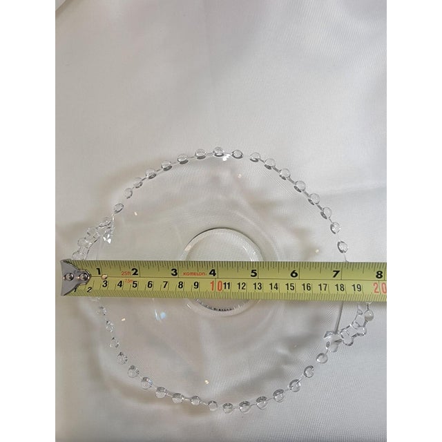 Mid-Century Modern Mid 20th Century 8" Crimped Plate With Handle, Imperial Glass-Ohio, Candlewick Clear For Sale - Image 3 of 4
