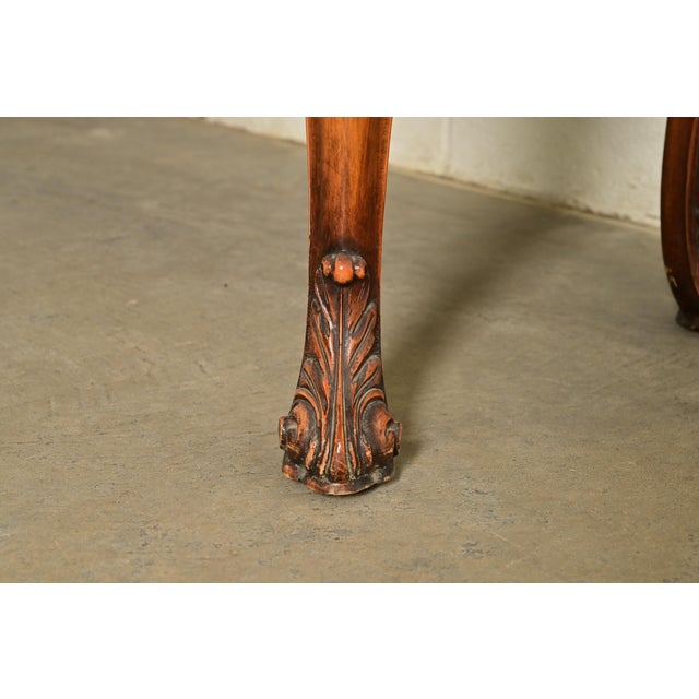 Berkey & Gay Antique Georgian Burled Walnut Breakfront Bookcase Cabinet, Circa 1920s For Sale - Image 9 of 12