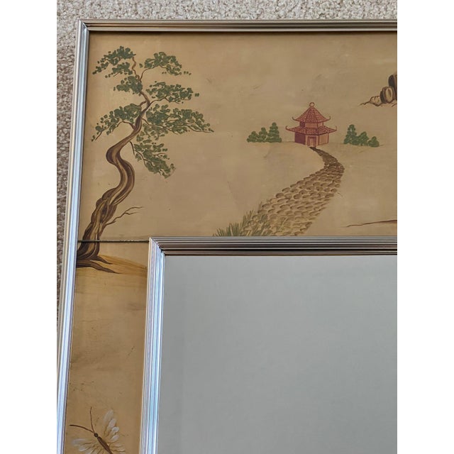 Chinoiserie LaBarge Chinoiserie Handpainted Mirror For Sale - Image 3 of 7