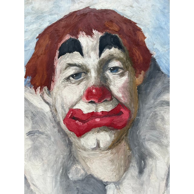 1970s Acrylic Painting of Clown For Sale - Image 5 of 5