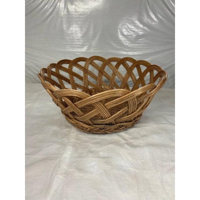 Brown Giant Round Wicker Basket For Sale - Image 8 of 8