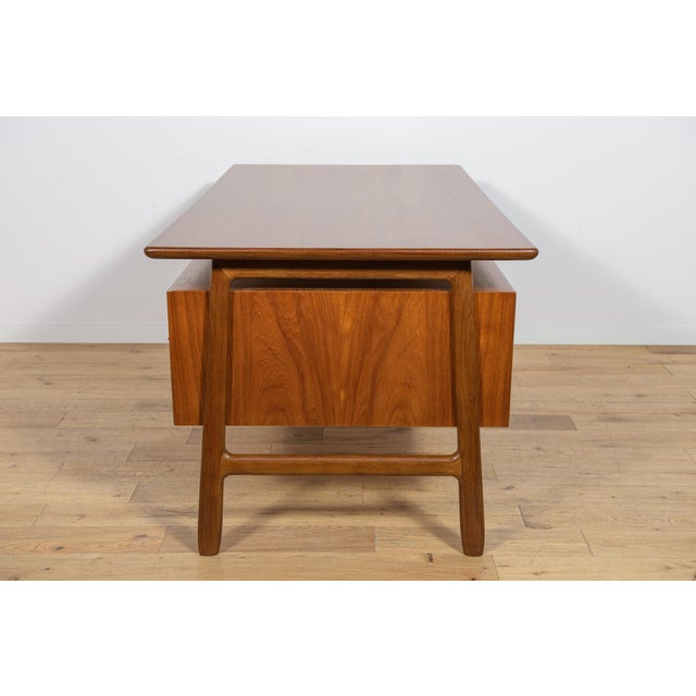 Mid-Century Teak Model 75 Freestanding Desk from Omann Jun, Denmark, 1950s For Sale - Image 10 of 18