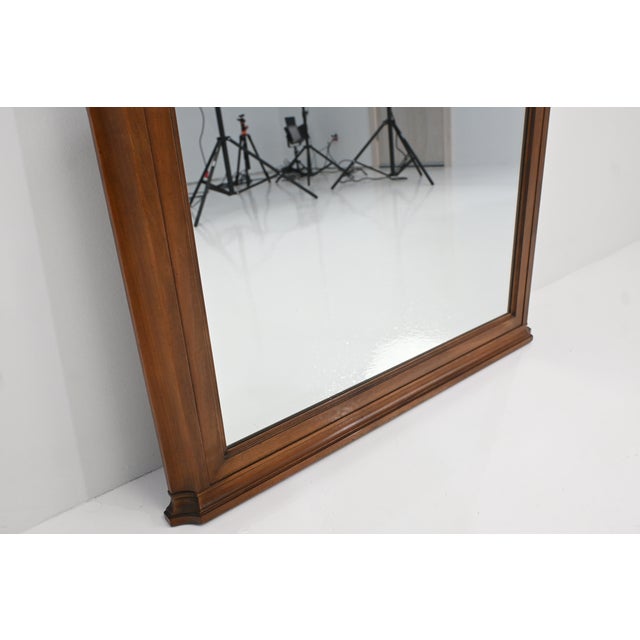 Brown Kindel Neoclassical Regency Style Cherry Wood Wall Mirror With Pierced Gallery For Sale - Image 8 of 13