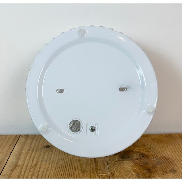 White Vintage Glass Wall Light, 1970s For Sale - Image 8 of 17