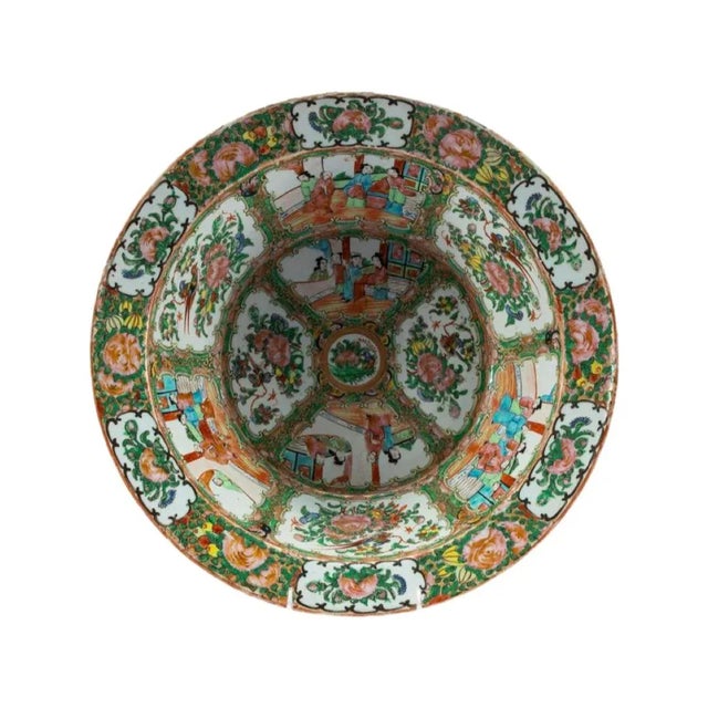 Beautiful antique centerpiece bowl with figures and bird motifs!