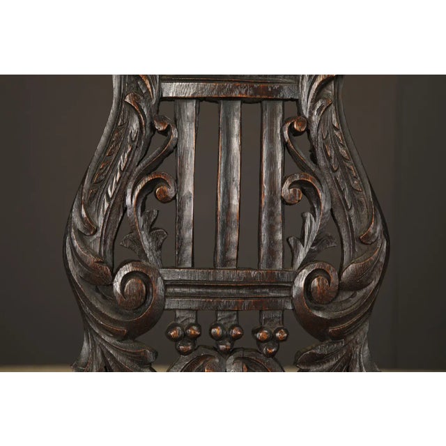 Set of Four 19th Century Renaissance Revival Carved Chairs With Cane Seats For Sale - Image 12 of 17