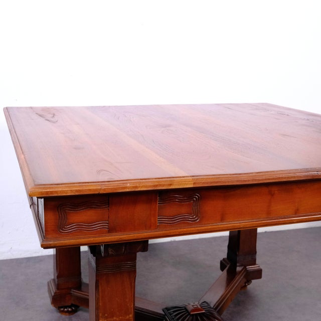 Wood Antique Art Nouveau Table in Wood, Early 1900s For Sale - Image 7 of 18