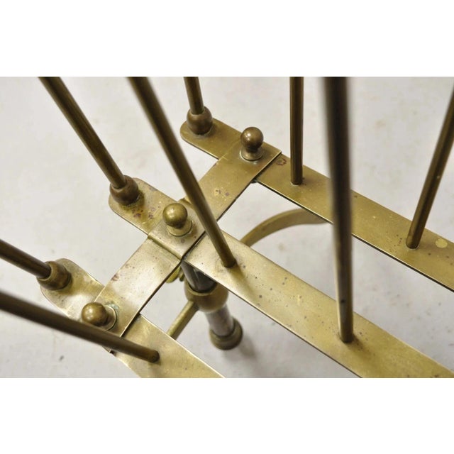 Metal Vintage A. Ravenel Paris French Mid Century Modern Brass Magazine Rack Stand For Sale - Image 7 of 12