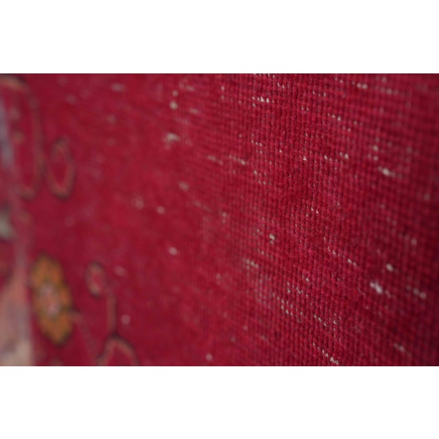 1970s Vintage Persian Handmade Wool 10x12 Red Area Rug For Sale In San Francisco - Image 6 of 11