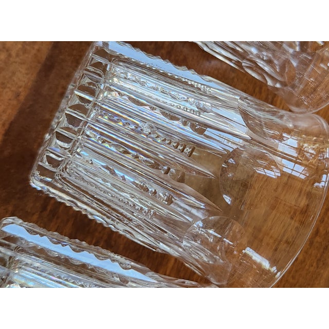 Early 20th Century American Brilliant Cut Crystal With Thumbprint Design Whiskey Tumblers- Set of 4 For Sale In New York - Image 6 of 10