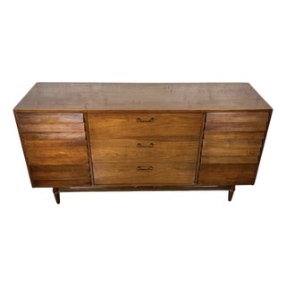 Vintage Merton Gershun-Style Walnut Lowboy Dresser by Carlton House For Sale