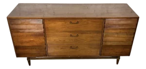 Vintage Merton Gershun-Style Walnut Lowboy Dresser by Carlton House