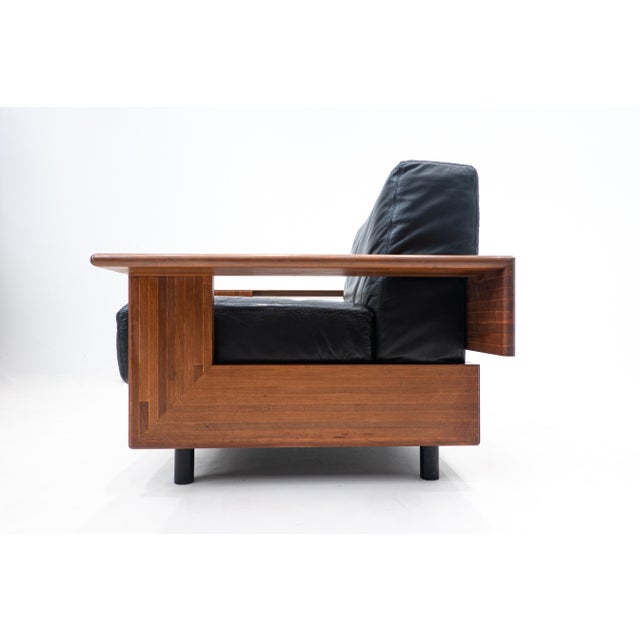 Mid-Century Modern Wood & Leather Armchair in the Style of Tobia Scarpa, 1960s For Sale - Image 9 of 16