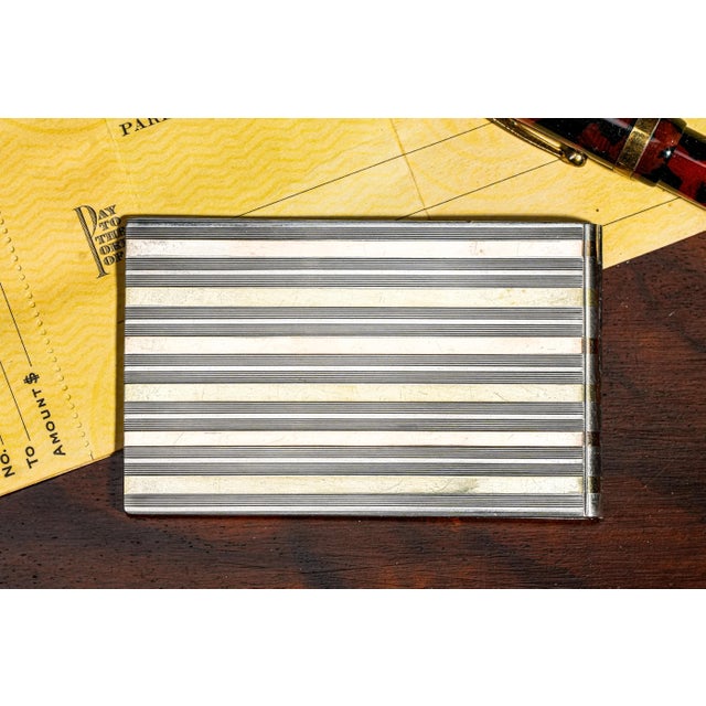 Exceptional Rare Cartier 14k Gold Sterling Silver Art Deco Antique Money Document Checkbook Clip For Sale - Image 11 of 16