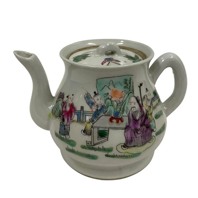 Antique Chinese Porcelain Tea Pot For Sale - Image 9 of 9