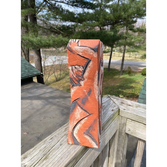 Figurative Four-Sided Figural Terracotta Sculpture For Sale - Image 3 of 9