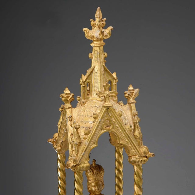 Infant Jesus of Prague and Temple in Gilt Metal For Sale - Image 5 of 10