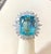 2010s 28 Carat Natural Aquamarine and Diamond Cocktail Ring 18 Karat Gold Adjustable For Sale - Image 5 of 18