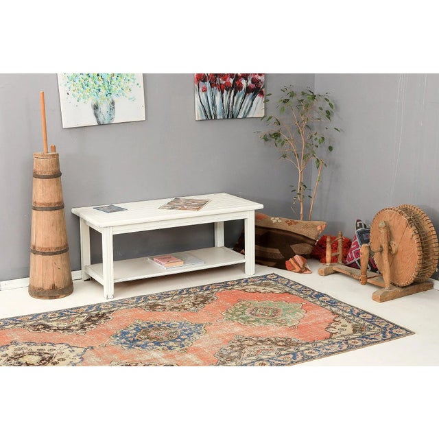 Mid 20th Century Distressed Vintage Turkish Area Rug For Sale In Los Angeles - Image 6 of 7