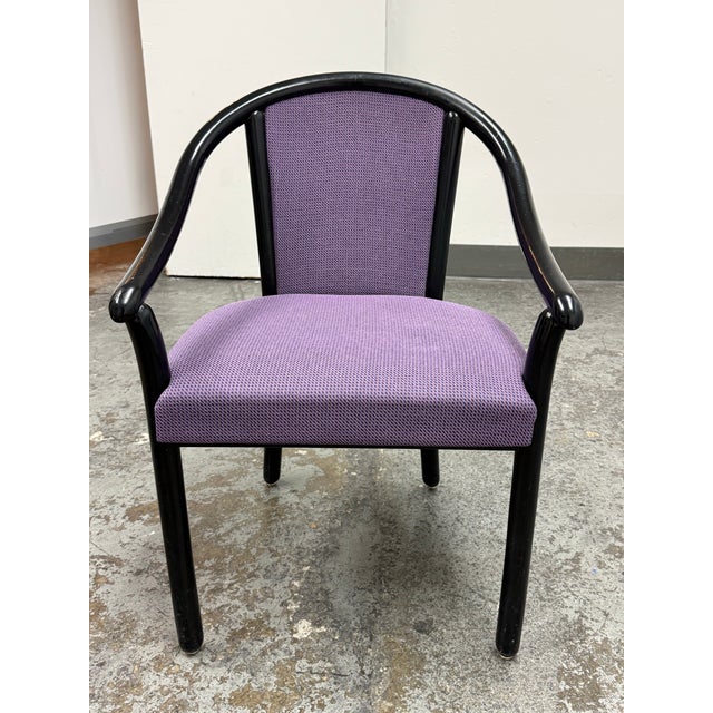 Design Plus Gallery presents a Late 20th Century Art Nouveau Armchair from U.S. Furniture Industries. This armchair has a...