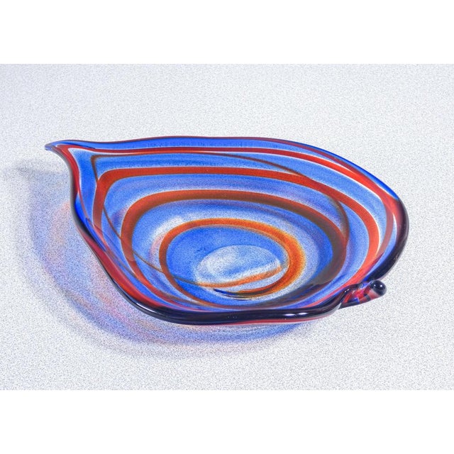 Blue Polychrome Blown Glass Saucer from Murano For Sale - Image 8 of 18