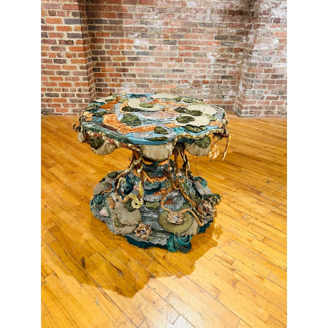 Glass Victorian Style Vintage Artist Crafted Center Table For Sale - Image 7 of 8