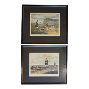 1835 Plate 1 & Plate 4 Aquatints From "Partridge Shooting"