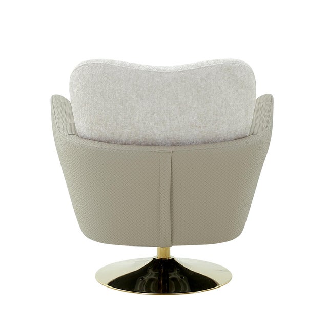 Modern Mercer Swivel Lounge Chair With Pillow, Beige For Sale - Image 3 of 7
