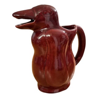 Vintage Argentinean Penguin Shaped Ceramic Pitcher For Sale