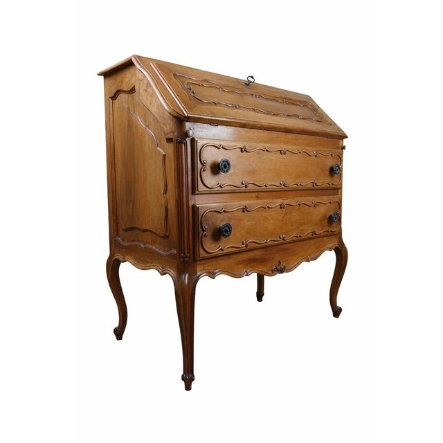 20th Century Louis XV Scriban Chest of Drawers in Walnut For Sale - Image 3 of 10