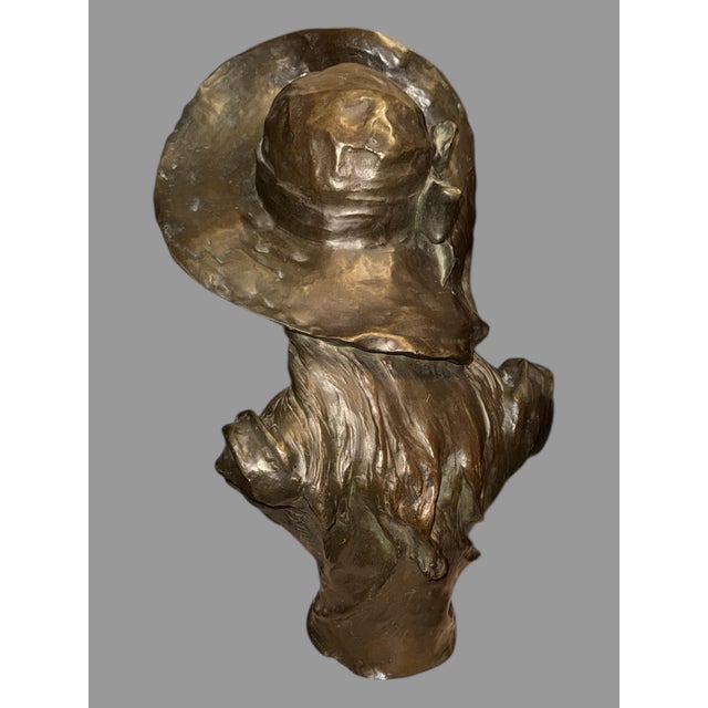 Antique French Victorian 22" Bronze Statue Sculpture of a Maiden v. Bruyneel For Sale - Image 4 of 12
