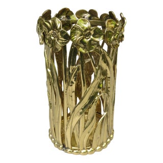 Art Nouveau Umbrella Stand in Polished Bronze, 1970s For Sale