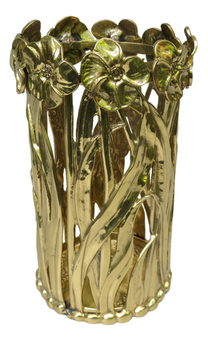 Art Nouveau Umbrella Stand in Polished Bronze, 1970s