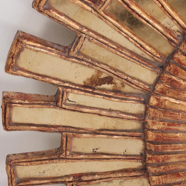 Early 21st Century A Gold Glass and Resin Sunburst Mirror in the Manner of Line Vautrin. For Sale - Image 5 of 6