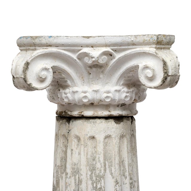 1920s Impressive French Antique Concrete Ionic Column, Circa 1920 For Sale - Image 5 of 9