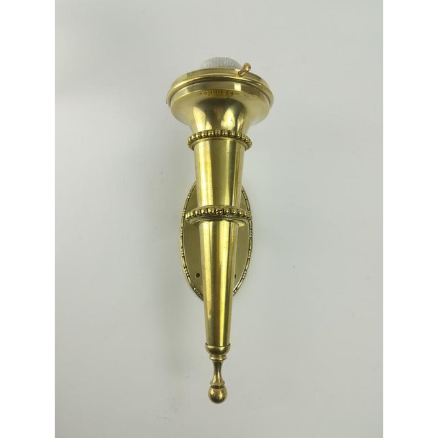 1930s Vintage Brass Wall Lamp, 1930 For Sale - Image 5 of 11