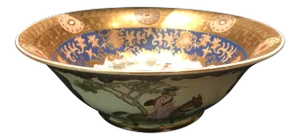 19th Century Edme Samson & Cie Porcelain Hunting Scene Bowl