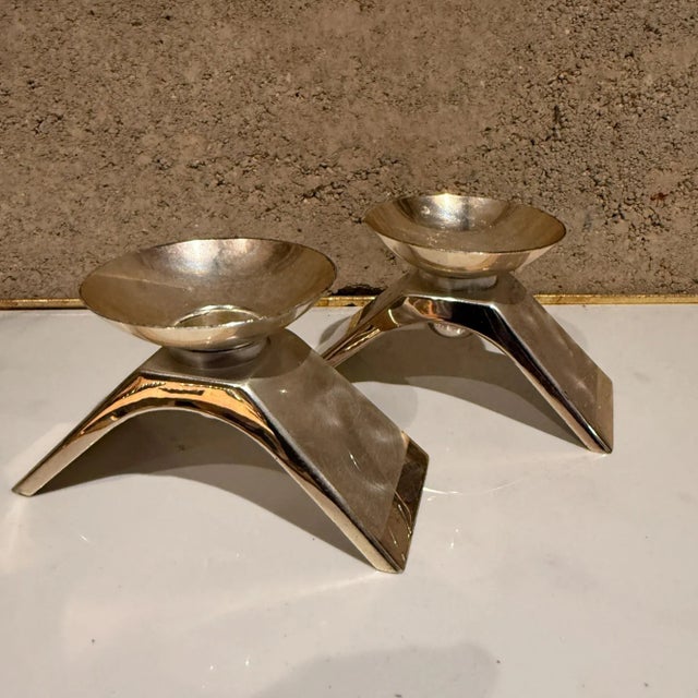 Pair Vintage Mid Century WMF Ikora Silver-Plated Candlesticks For Sale In San Diego - Image 6 of 17