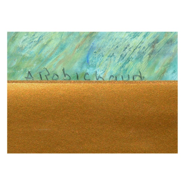 Blue Mountain Landscape in Oil on Paper by Addison Robichaud For Sale - Image 4 of 4