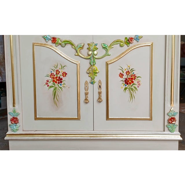 Antique Venetian Style Hand-Painted Armoire For Sale - Image 10 of 12