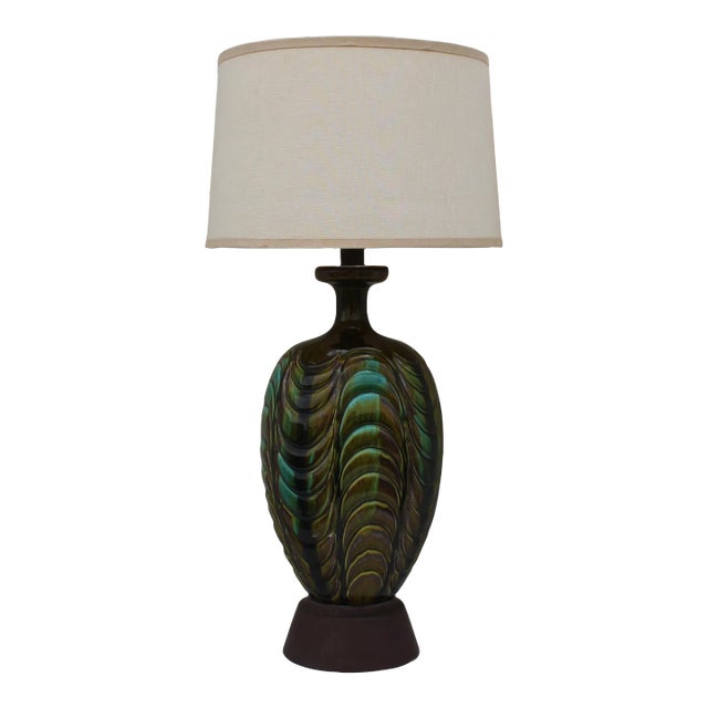 Mid Century Modern Multi Color Glazed Table Lamp For Sale