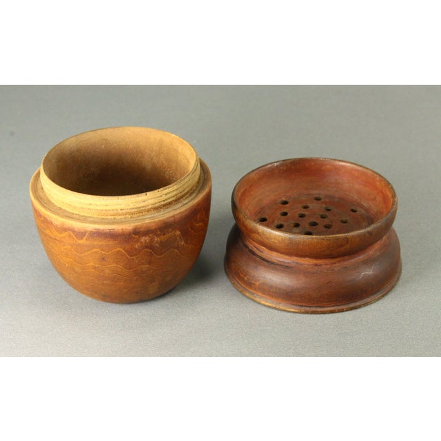 18th / 19th C. Treen Ware Pounce Pot Sander Turned & Carved For Sale - Image 9 of 18