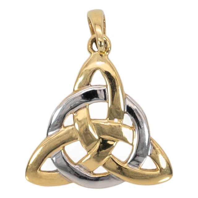 Triquetra Estate Pendant in Solid 14k Gold - Timeless Fine Jewelry For Sale