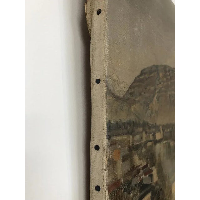 R. Liegaut, Vue sur le Salève et l'Arve, Campagne genevoise, Oil on Canvas For Sale - Image 7 of 9