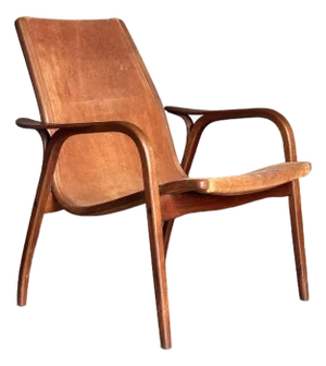 1960s Yngve Ekström for Swedese Teak and Suede Lounge Chair