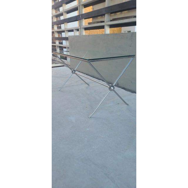 Mid-Century Modern Maison Jensen Style Chrome Table For Sale - Image 3 of 11