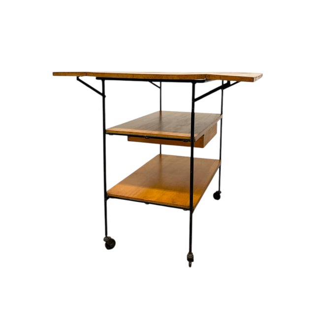 Vintage Paul McCobb Planner Group Drop-Leaf Rolling Cart for Winchendon Furniture For Sale - Image 11 of 13