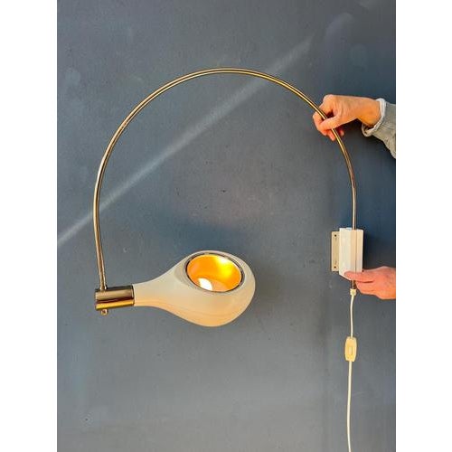 Plastic Vintage Beige Arc Wall Lamp from Temde For Sale - Image 7 of 13